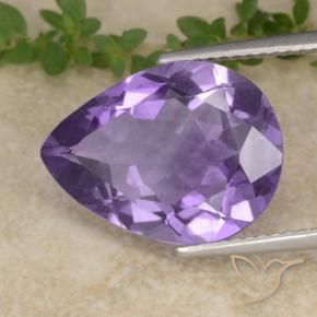 Ametista Viola medio naturale da 6.19 ct, Forma a pera, VS