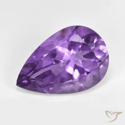 5.25ct Naturale Viola medio Ametista, Forma a pera, VS