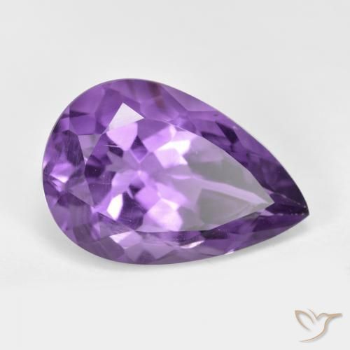 Ametista Viola medio naturale da 5.25 ct, Forma a pera, VS