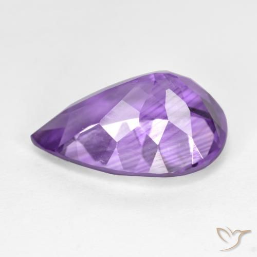 Ametista Viola medio naturale da 5.25 ct, Forma a pera, VS