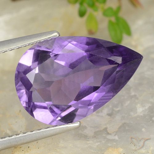 4.66ct Naturale Viola medio Ametista, Forma a pera, VS