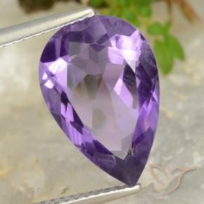 Ametista Viola medio naturale da 4.66 ct, Forma a pera, VS
