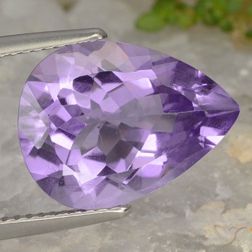 6.43ct Naturale Viola medio Ametista, Forma a pera, VVS-VS