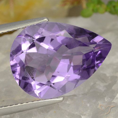 6.32ct Naturale Viola violaceo medio-chiaro Ametista, Forma a pera, VVS-VS