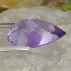 Ametista Viola violaceo medio-chiaro naturale da 6.32 ct, Forma a pera, VVS-VS