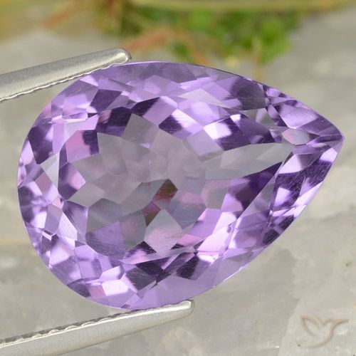 7.05ct Naturale Viola medio Ametista, Forma a pera, VVS-VS