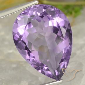 Ametista Viola medio naturale da 7.05 ct, Forma a pera, VVS-VS