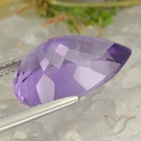 Ametista Viola medio naturale da 7.05 ct, Forma a pera, VVS-VS