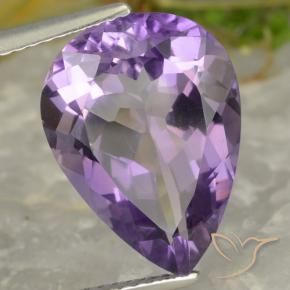 Ametista violaceo naturale da 6.68 ct, Forma a pera, VVS-VS