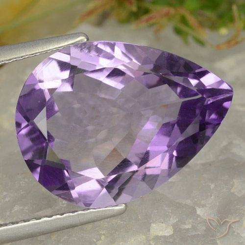 6.71ct Naturale violaceo Ametista, Forma a pera, VVS-VS