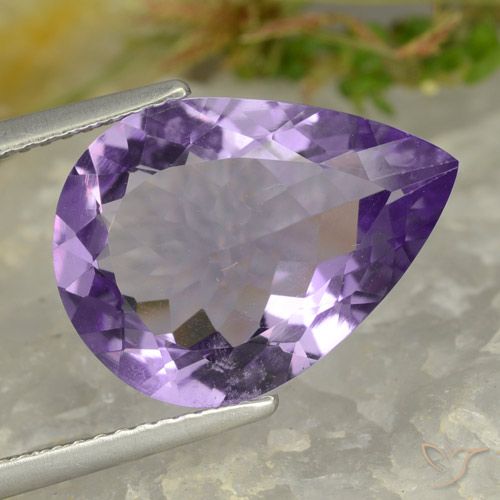 5.86ct Naturale violaceo Ametista, Forma a pera, VVS-VS