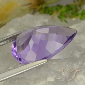 Ametista violaceo naturale da 5.86 ct, Forma a pera, VVS-VS