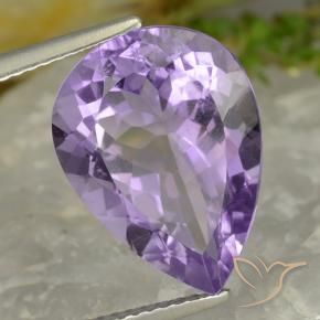 Ametista Viola chiaro naturale da 7.68 ct, Forma a pera, VVS-VS