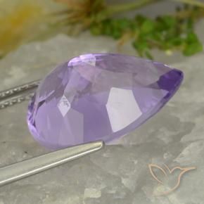 Ametista Viola chiaro naturale da 7.68 ct, Forma a pera, VVS-VS