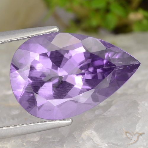 4.57ct Naturale Viola tendente al rosa Ametista, Forma a pera, VS