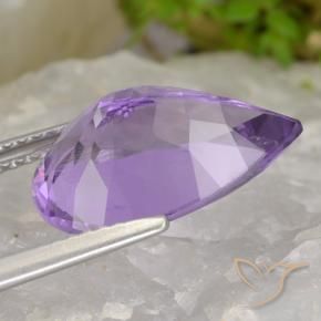 Ametista Viola tendente al rosa naturale da 4.57 ct, Forma a pera, VS