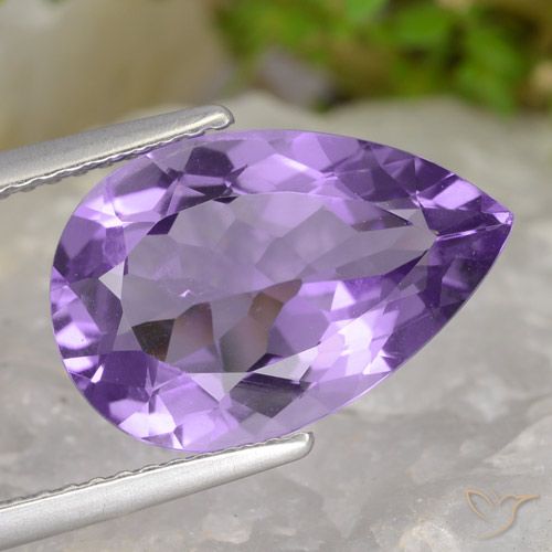4.77ct Naturale Viola tendente al rosa Ametista, Forma a pera, VS