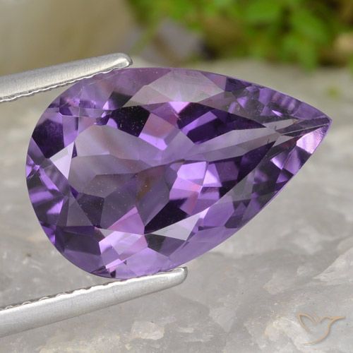 4.52ct Naturale Viola medio Ametista, Forma a pera, VVS-VS