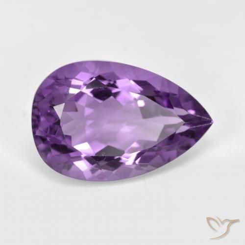 Ametista Viola medio naturale da 5.43 ct, Forma a pera, VS