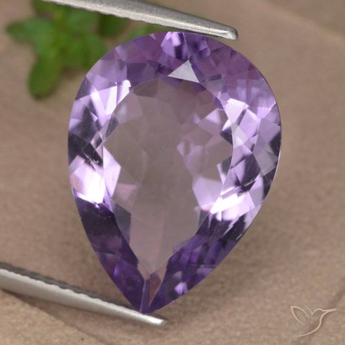 6.64ct Naturale Viola medio Ametista, Forma a pera, VVS-VS