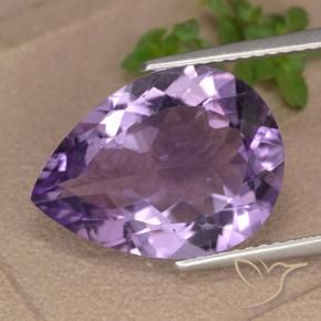 Ametista Viola medio naturale da 6.64 ct, Forma a pera, VVS-VS