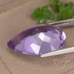 Ametista Viola medio naturale da 6.64 ct, Forma a pera, VVS-VS