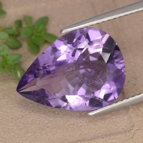 5.97ct Naturale violaceo Ametista, Forma a pera, VVS-VS