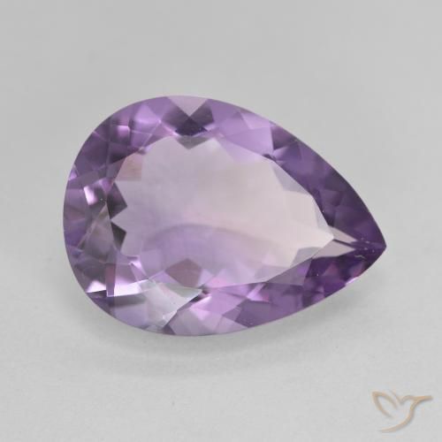 Ametista Medium Light Purplish-Violet naturale da 6.69 ct, Forma a pera, VVS-VS