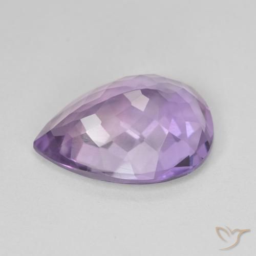 Ametista Medium Light Purplish-Violet naturale da 6.69 ct, Forma a pera, VVS-VS