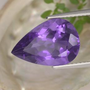 Ametista Viola naturale da 4.76 ct, Forma a pera, VS
