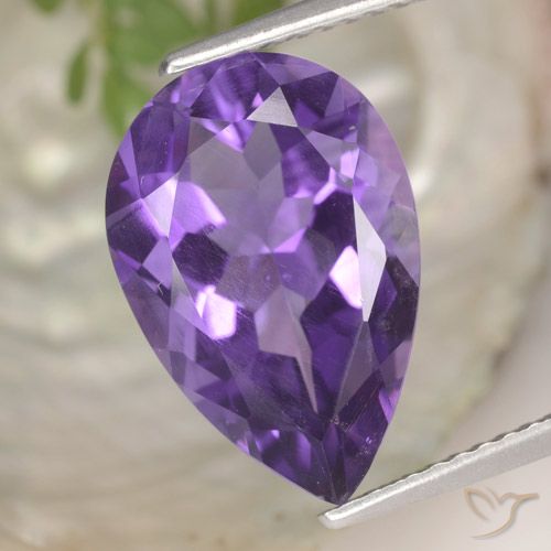 4.72ct Naturale Viola scuro Ametista, Forma a pera, VS