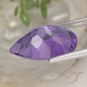 Ametista Viola scuro naturale da 4.72 ct, Forma a pera, VS