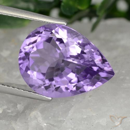 7.08ct Naturale Viola medio Ametista, Forma a pera, VVS-VS