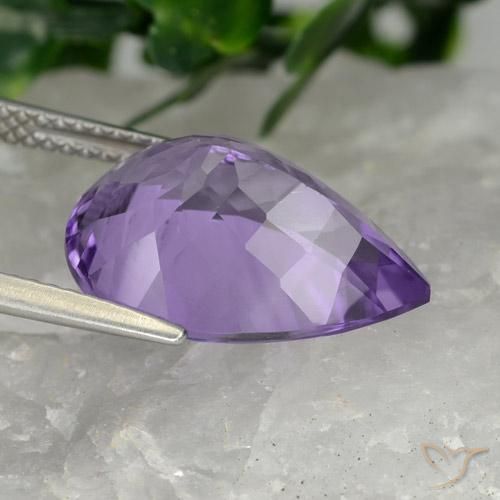Ametista Viola medio naturale da 7.08 ct, Forma a pera, VVS-VS