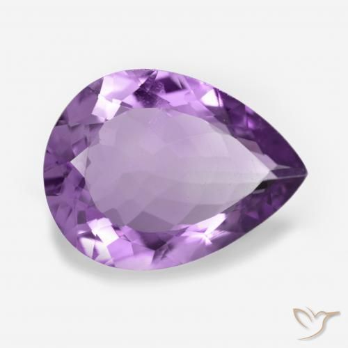 Ametista viola vivido naturale da 6.14 ct, Forma a pera, VS