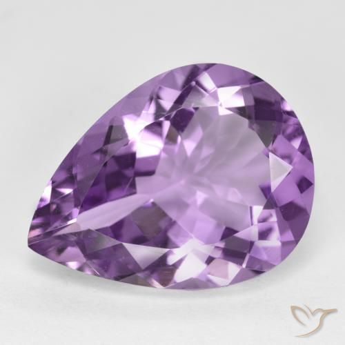 6.22ct Naturale Viola violaceo medio-chiaro Ametista, Forma a pera, VVS-VS