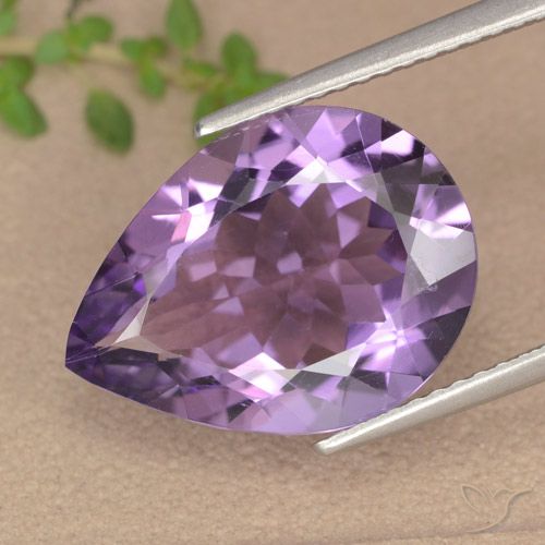 6.18ct Naturale Viola-Rosa Medio Ametista, Forma a pera, VS
