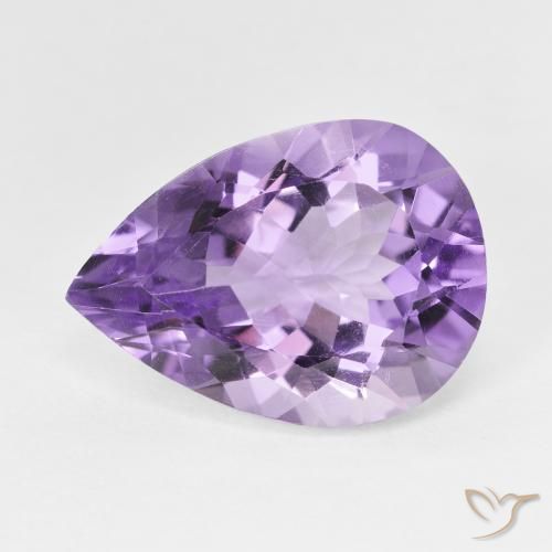 Ametista Viola scuro naturale da 7.29 ct, Forma a pera, VVS-VS