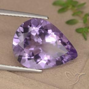 Ametista Viola violaceo medio-chiaro naturale da 6.07 ct, Forma a pera, VVS-VS