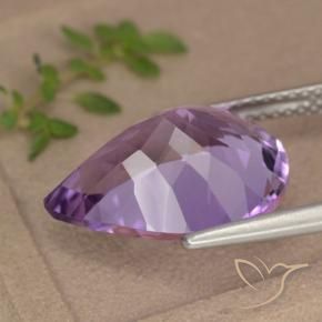 Ametista Viola violaceo medio-chiaro naturale da 6.07 ct, Forma a pera, VVS-VS