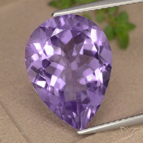 6.83ct Naturale Viola medio Ametista, Forma a pera, VVS-VS