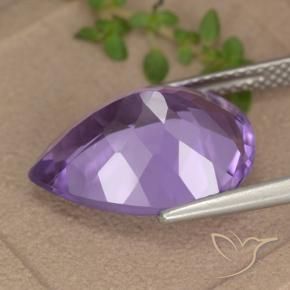 Ametista Viola medio naturale da 6.83 ct, Forma a pera, VVS-VS