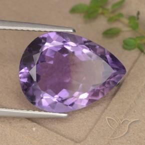 Ametista Viola scuro naturale da 6.75 ct, Forma a pera, VVS-VS