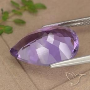 Ametista Viola scuro naturale da 6.75 ct, Forma a pera, VVS-VS