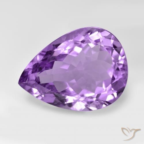 7.04ct Naturale Viola medio Ametista, Forma a pera, VVS-VS