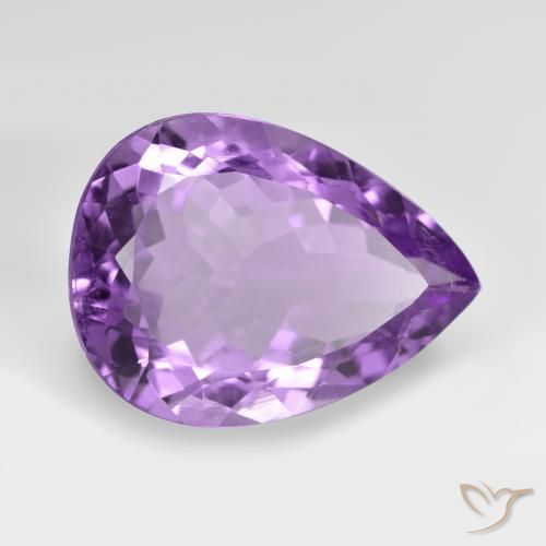 Ametista Viola medio naturale da 7.04 ct, Forma a pera, VVS-VS