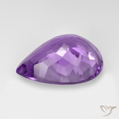 Ametista Viola medio naturale da 7.04 ct, Forma a pera, VVS-VS