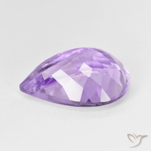 Ametista Viola medio naturale da 7.28 ct, Forma a pera, VS