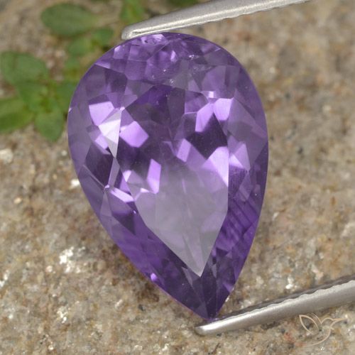 5.37ct Naturale Viola medio Ametista, Forma a pera, VS