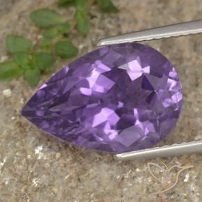 Ametista Viola medio naturale da 5.37 ct, Forma a pera, VS